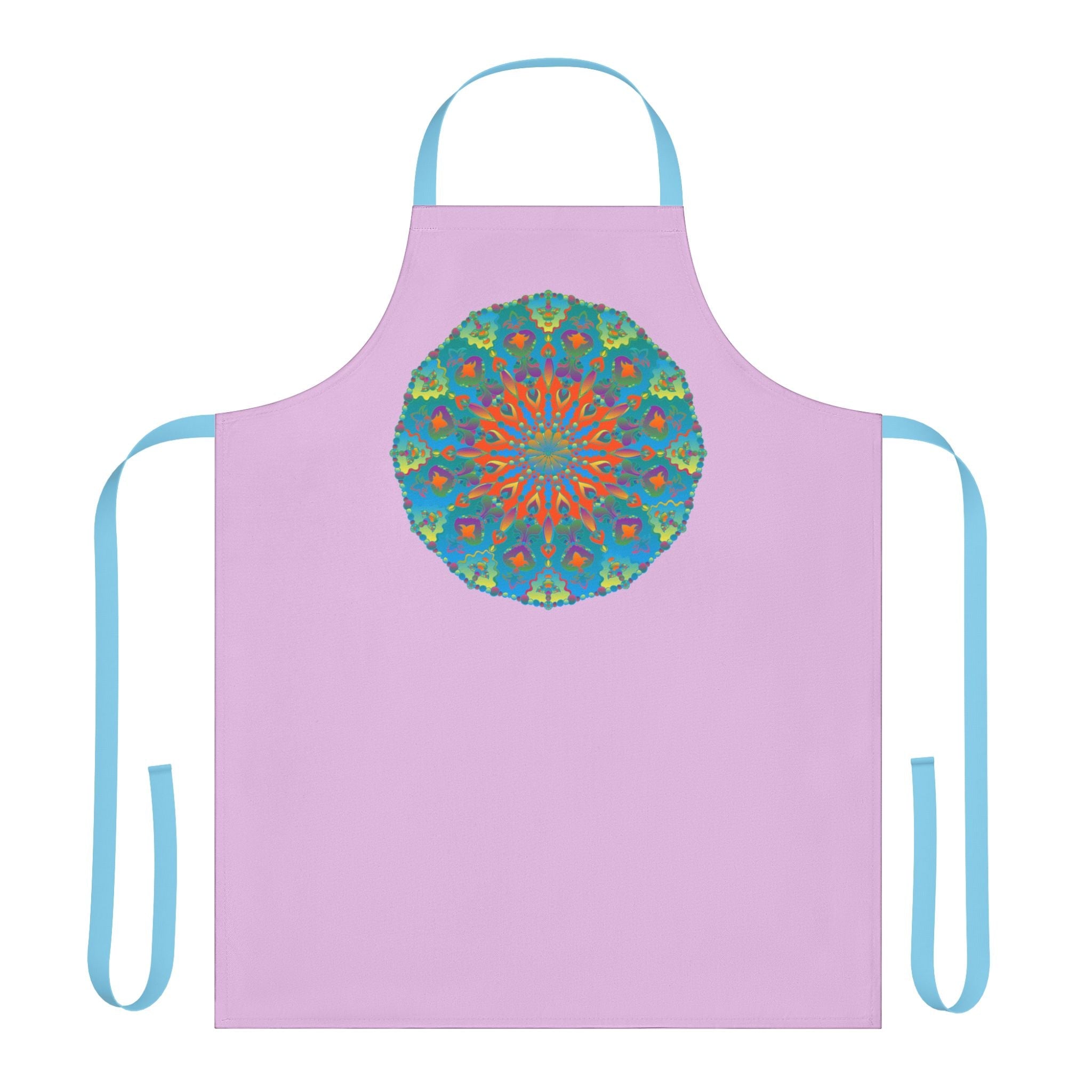 Lilac Mandala Apron - Hand Drawn Art All Over Prints - Blululi