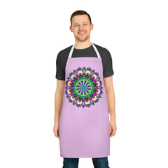 Lilac Mandala Apron - Hand Drawn Art All Over Prints - Blululi