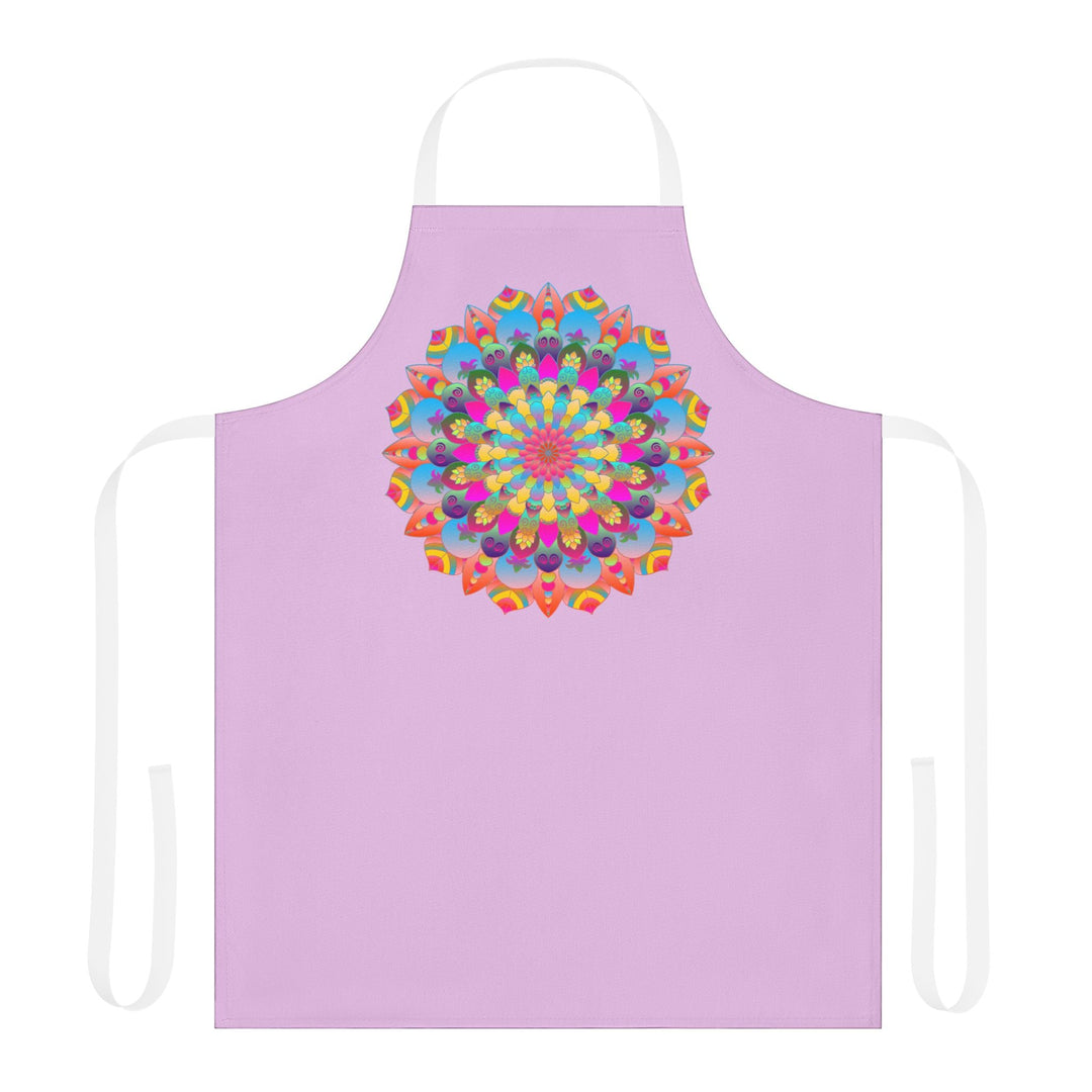 Lilac Mandala Apron - Hand Drawn Art All Over Prints - Blululi