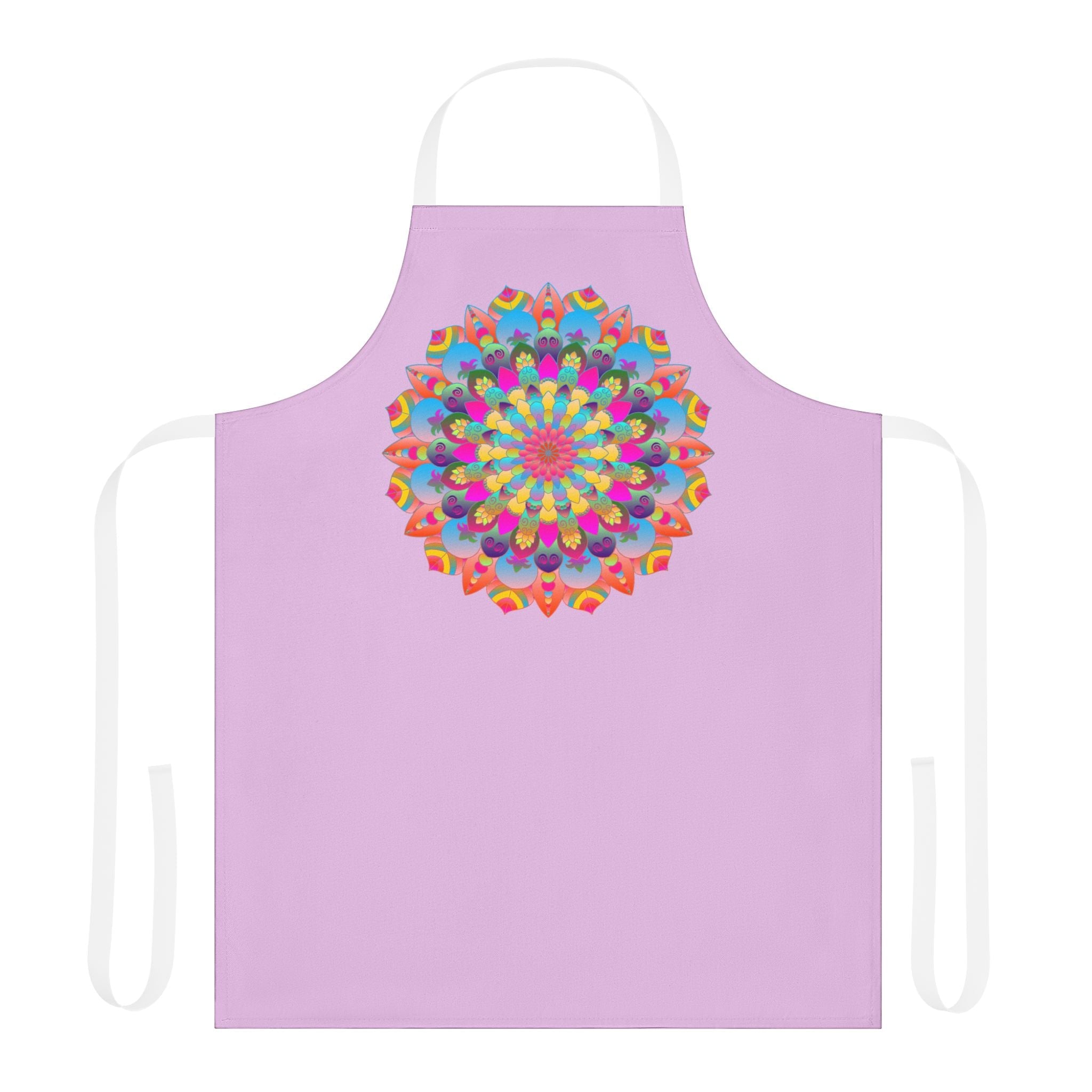 Lilac Mandala Apron - Hand Drawn Art All Over Prints - Blululi