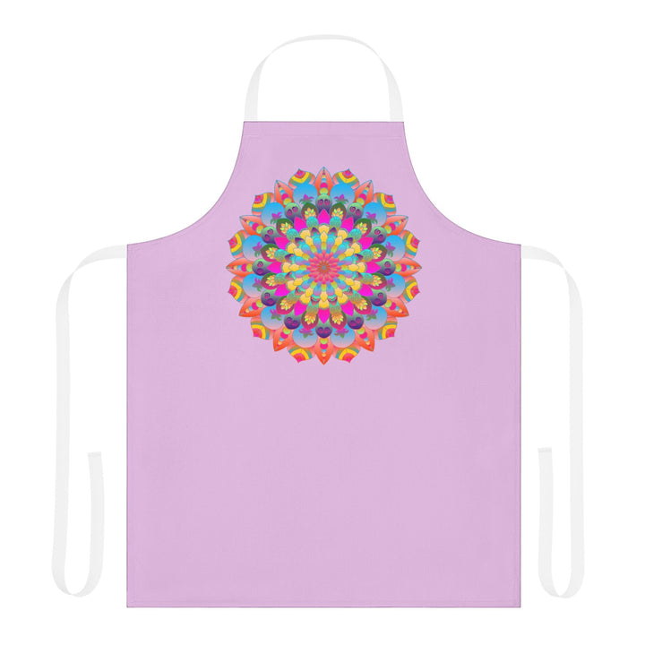 Lilac Mandala Apron - Hand Drawn Art All Over Prints - Blululi