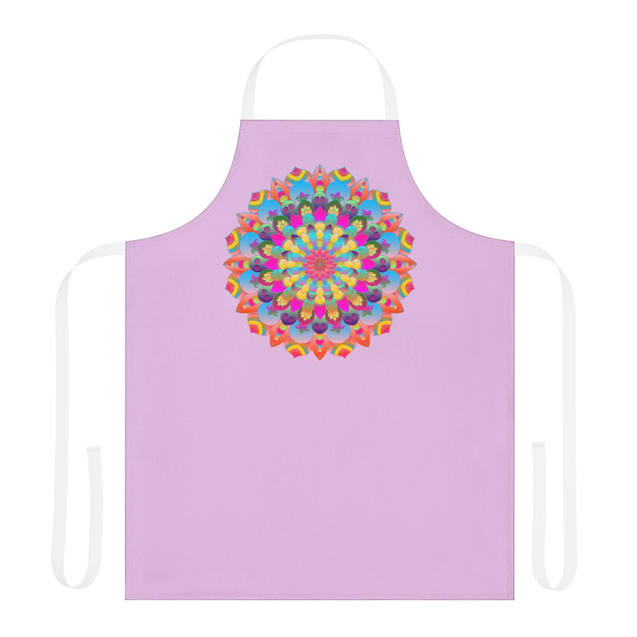 Lilac Mandala Apron - Hand Drawn Art All Over Prints - Blululi