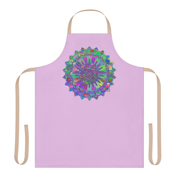 Lilac Mandala Apron - Hand Drawn Art All Over Prints - Blululi