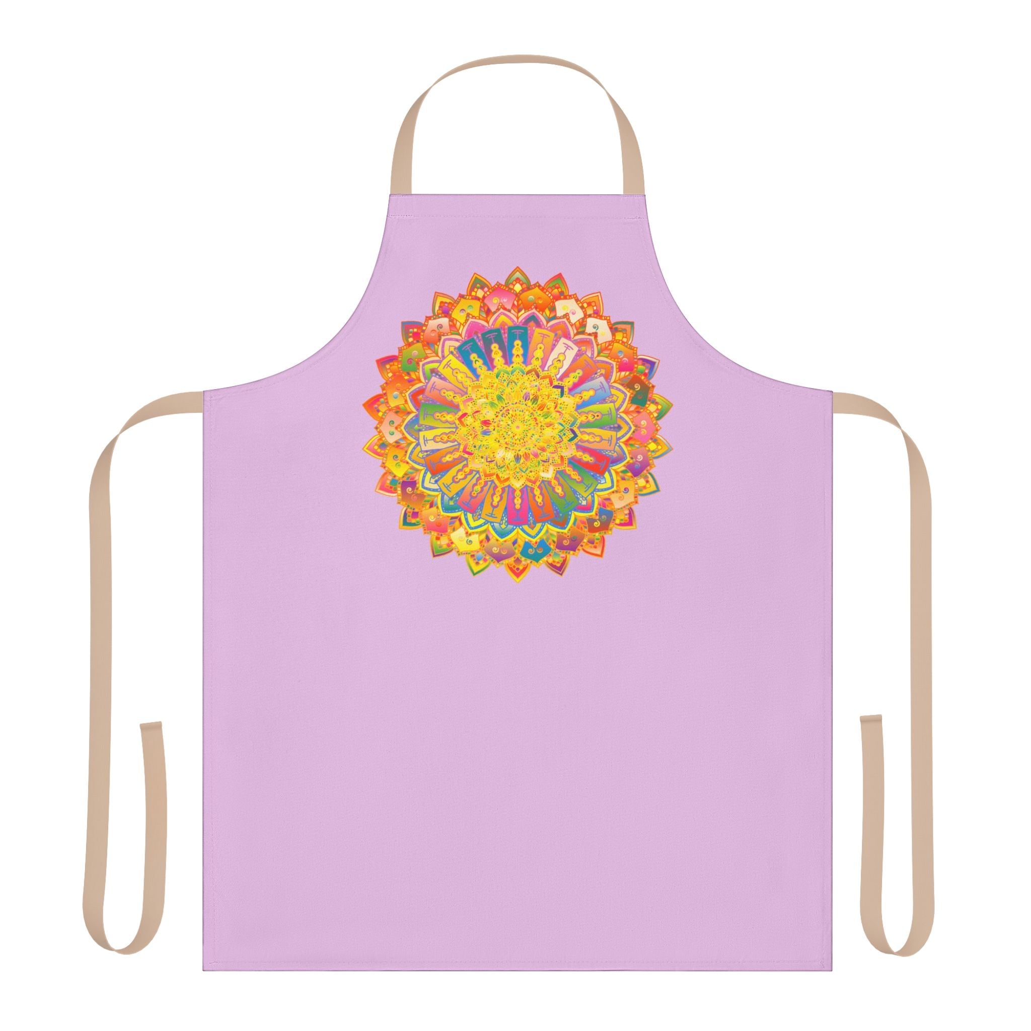 Lilac Mandala Apron - Hand - Drawn Art All Over Prints - Blululi