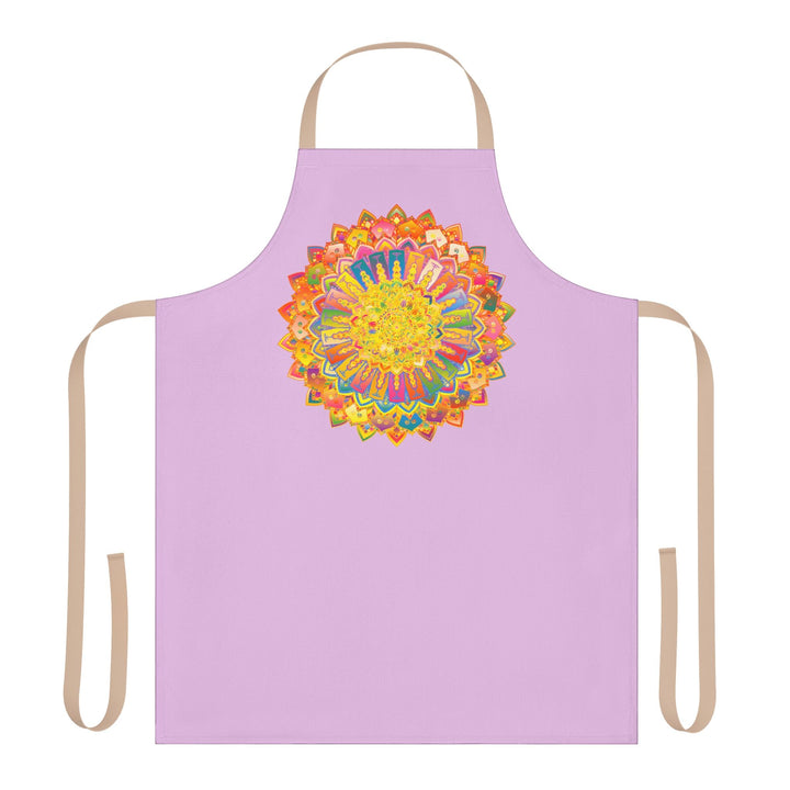 Lilac Mandala Apron - Hand - Drawn Art All Over Prints - Blululi