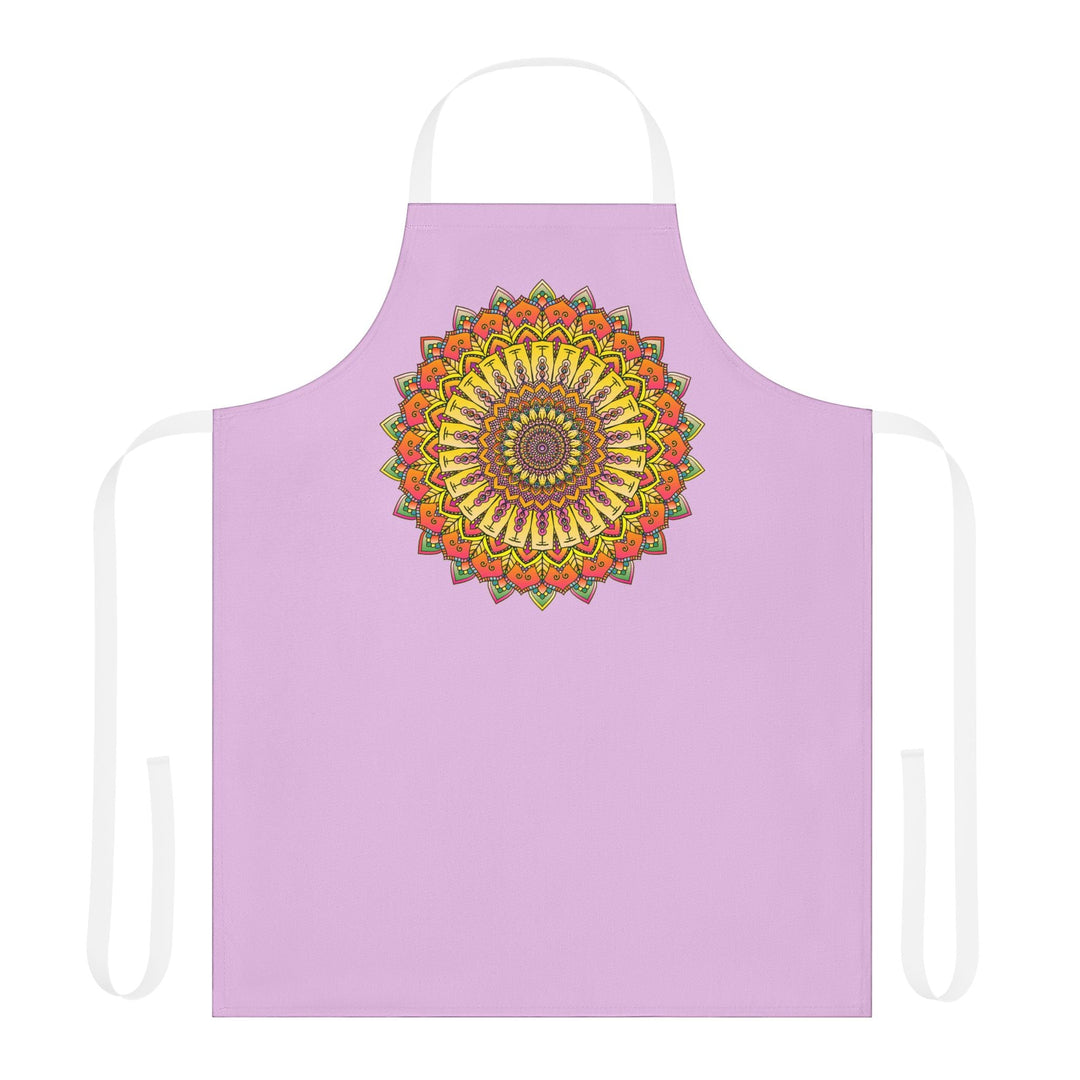 Lilac Mandala Apron - Hand Drawn Art All Over Prints - Blululi