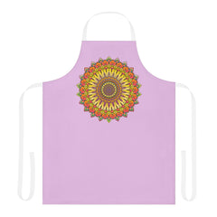 Lilac Mandala Apron - Hand Drawn Art All Over Prints - Blululi