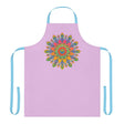 Lilac Mandala Apron - Hand Drawn Art All Over Prints - Blululi