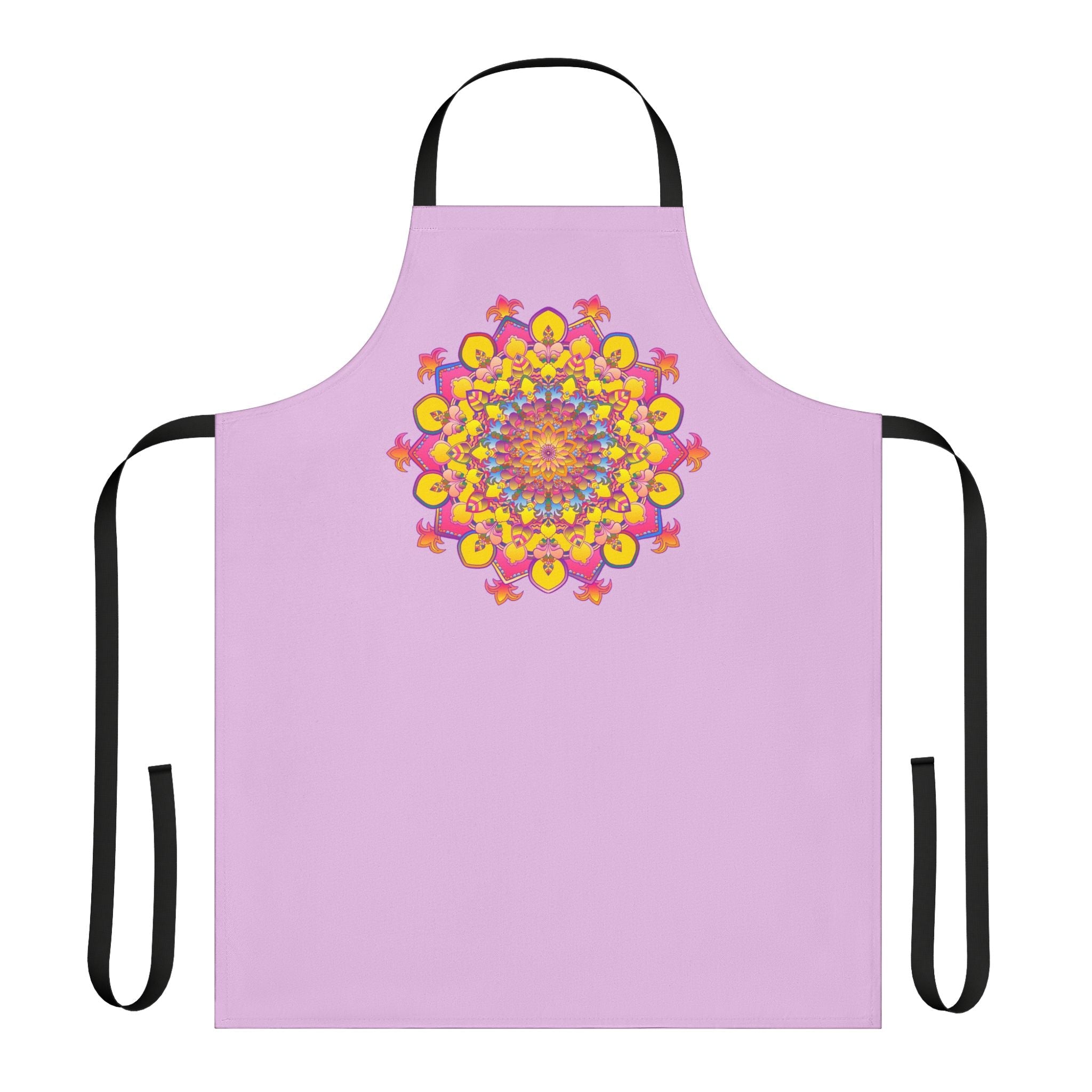 Lilac Mandala Apron - Hand Drawn Art All Over Prints - Blululi