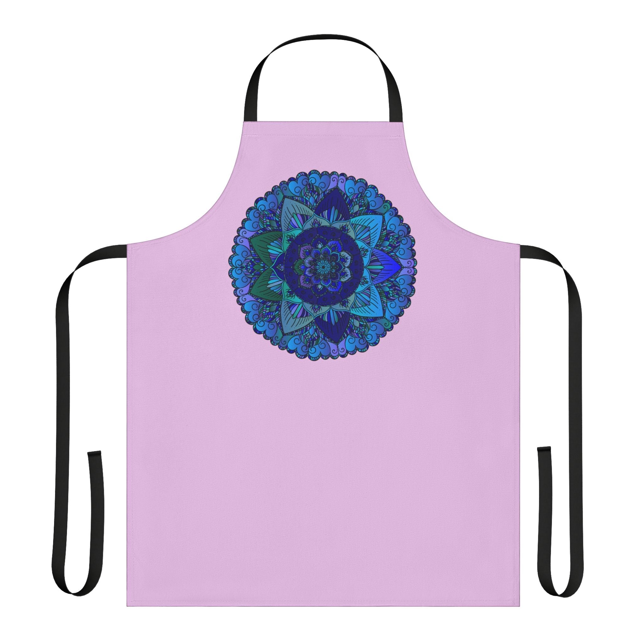 Lilac Mandala Apron - Hand Drawn Art All Over Prints - Blululi