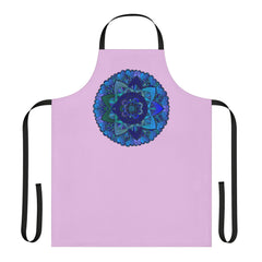 Lilac Mandala Apron - Hand Drawn Art All Over Prints - Blululi