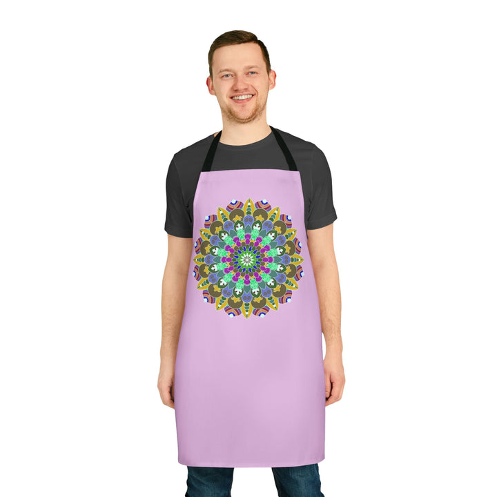 Lilac Mandala Apron - Hand Drawn Art All Over Prints - Blululi