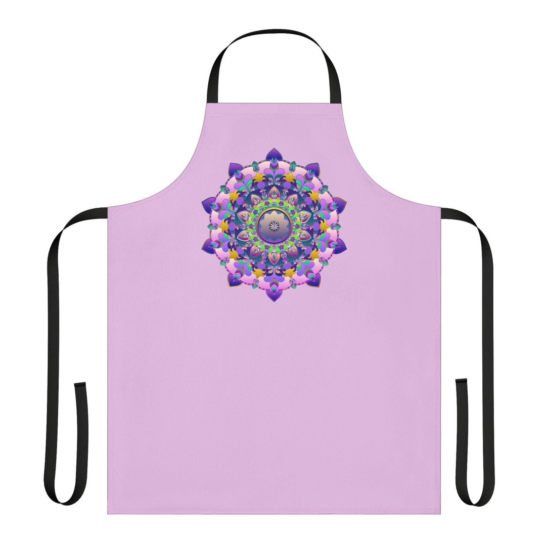 Lilac Mandala Apron - Hand - Drawn Art All Over Prints - Blululi