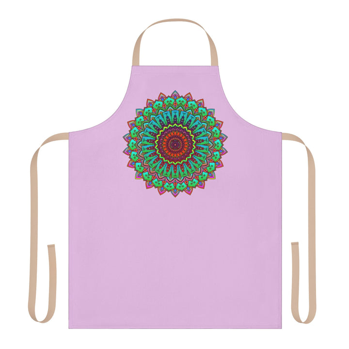 Lilac Mandala Apron - Hand Drawn Art All Over Prints - Blululi