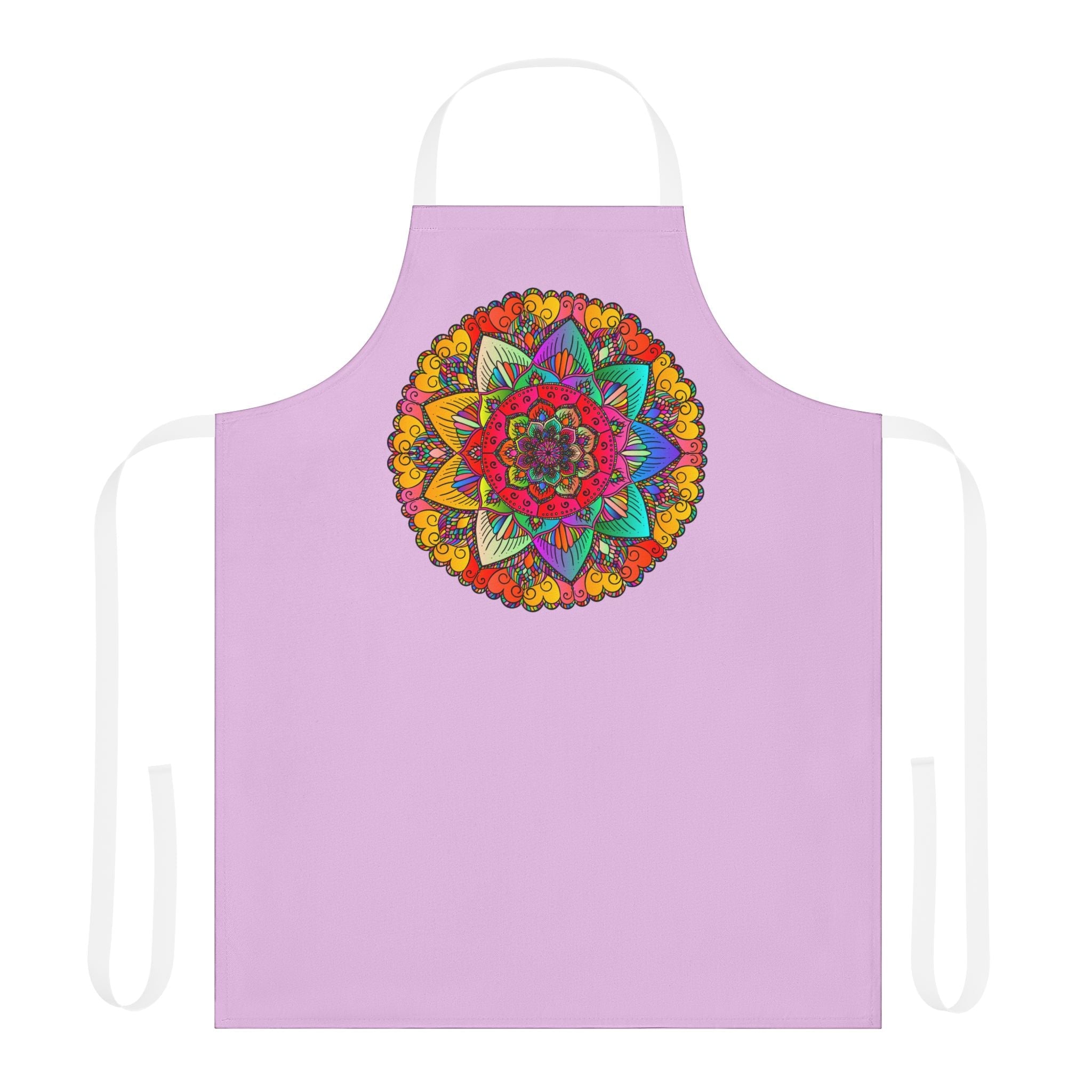 Lilac Mandala Apron - Hand Drawn Art All Over Prints - Blululi