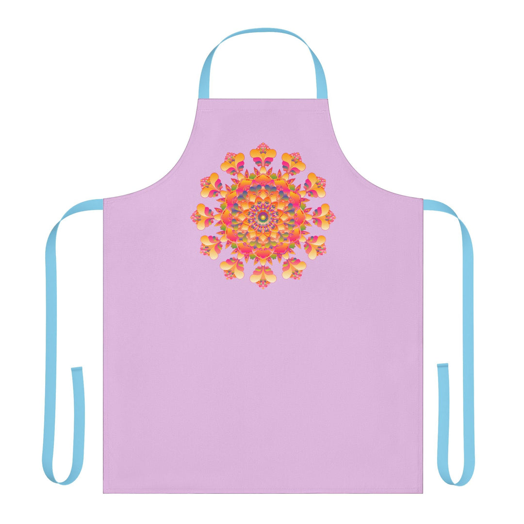 Lilac Mandala Apron - Hand - Drawn Art All Over Prints - Blululi