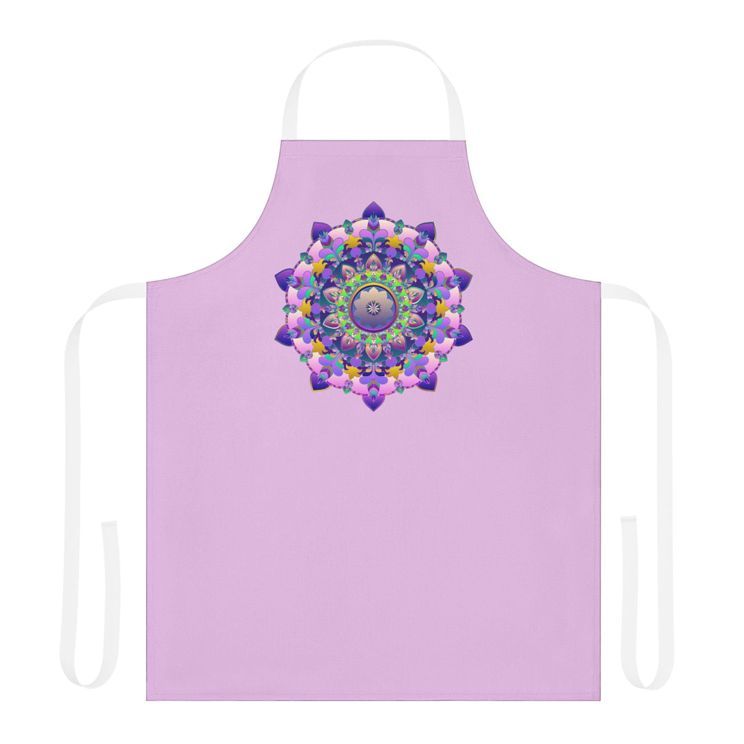 Lilac Mandala Apron - Hand - Drawn Art All Over Prints - Blululi