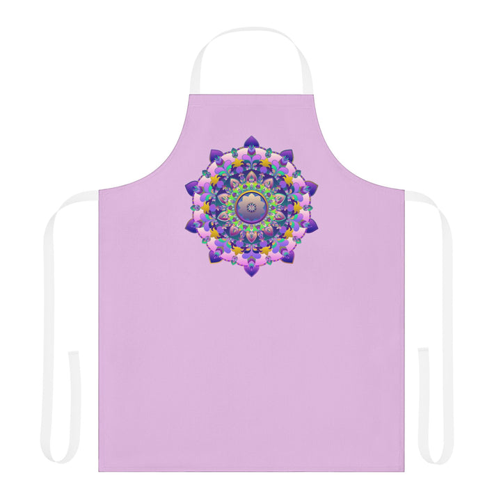 Lilac Mandala Apron - Hand - Drawn Art All Over Prints - Blululi