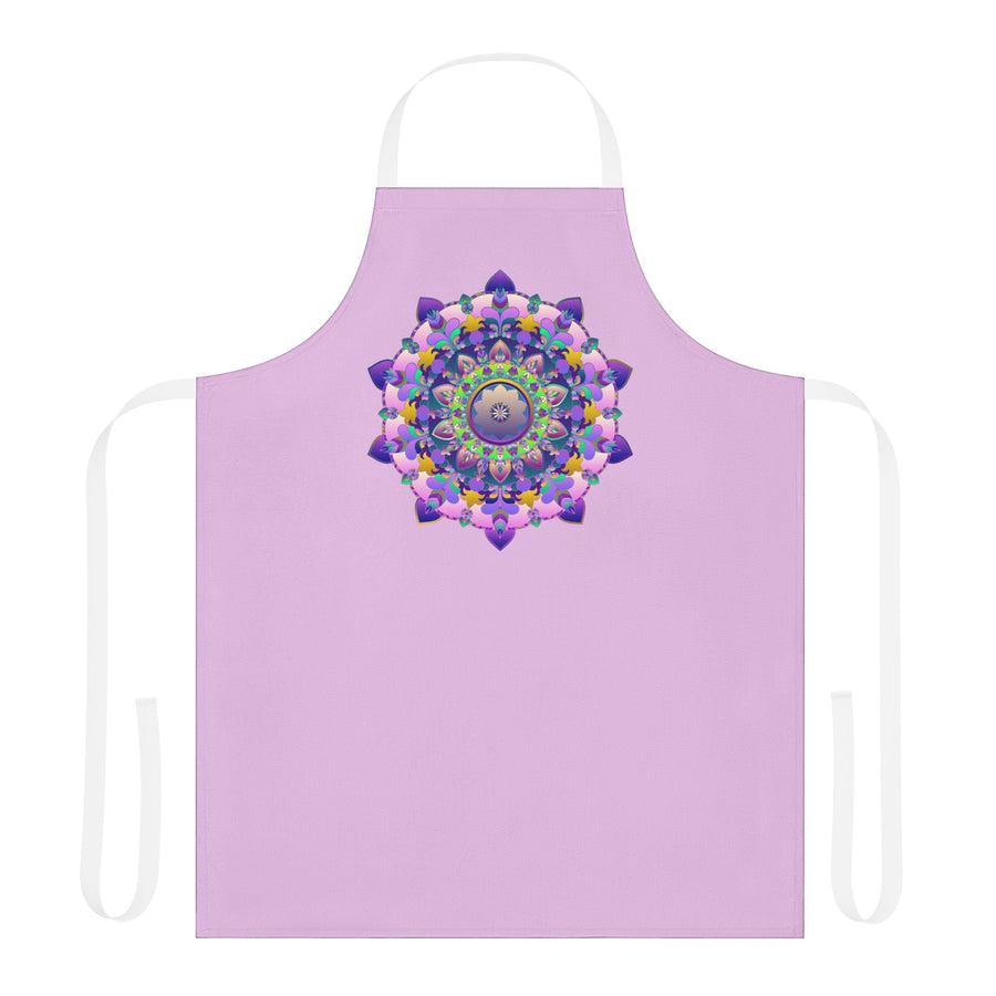 Lilac Mandala Apron - Hand - Drawn Art All Over Prints - Blululi
