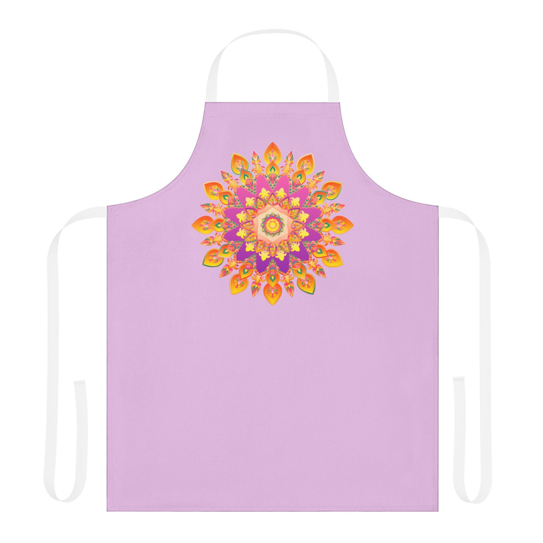 Lilac Mandala Apron - Hand - Drawn Art All Over Prints - Blululi