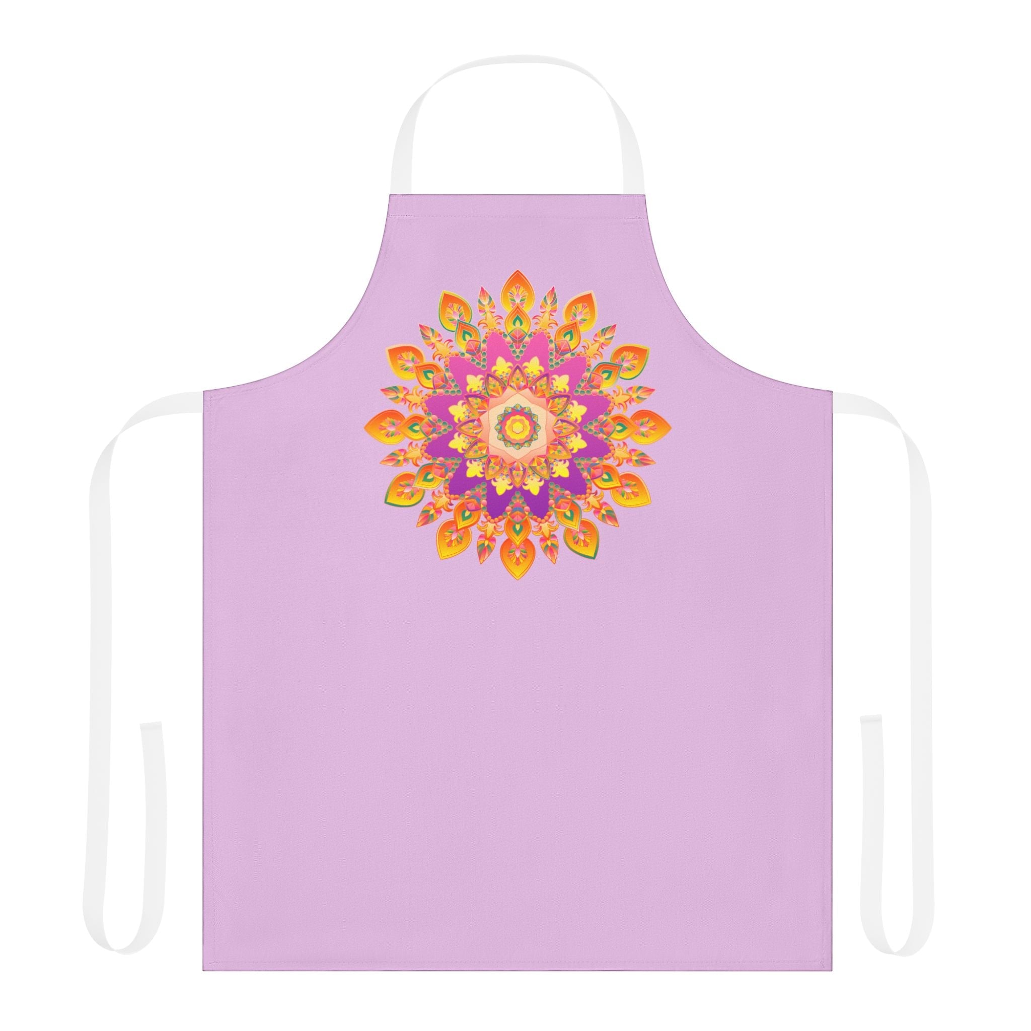 Lilac Mandala Apron - Hand - Drawn Art All Over Prints - Blululi