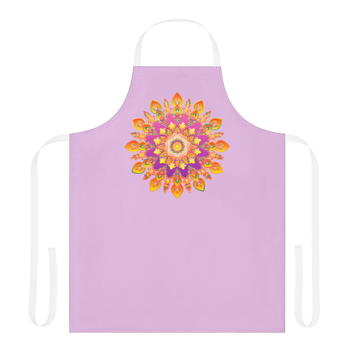 Lilac Mandala Apron - Hand - Drawn Art All Over Prints - Blululi