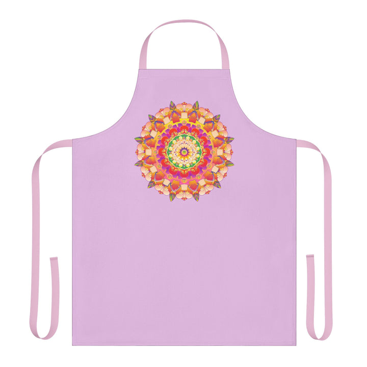 Lilac Mandala Apron - Hand Drawn Art All Over Prints - Blululi