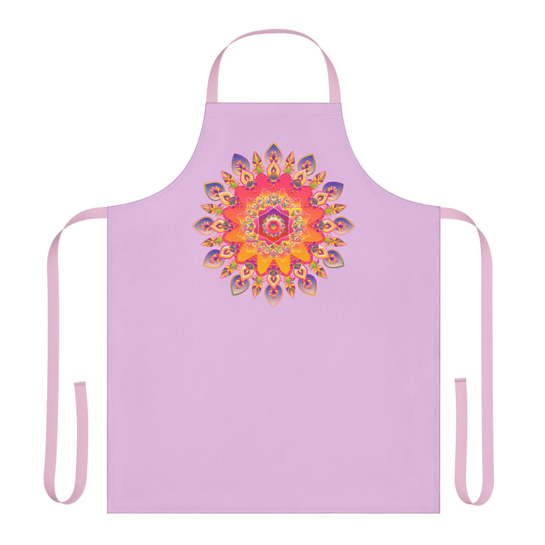 Lilac Mandala Apron - Hand Drawn Art All Over Prints - Blululi