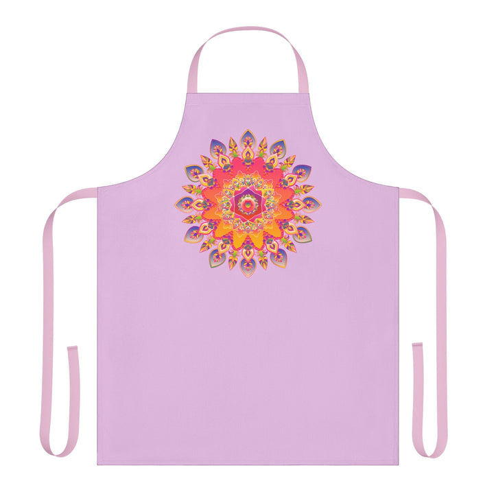 Lilac Mandala Apron - Hand Drawn Art All Over Prints - Blululi