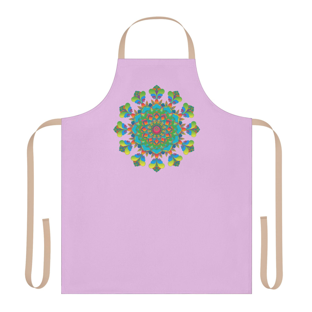 Lilac Mandala Apron - Hand Drawn Art All Over Prints - Blululi