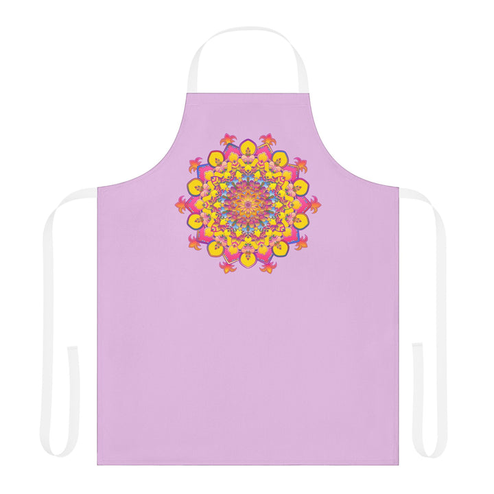 Lilac Mandala Apron - Hand Drawn Art All Over Prints - Blululi