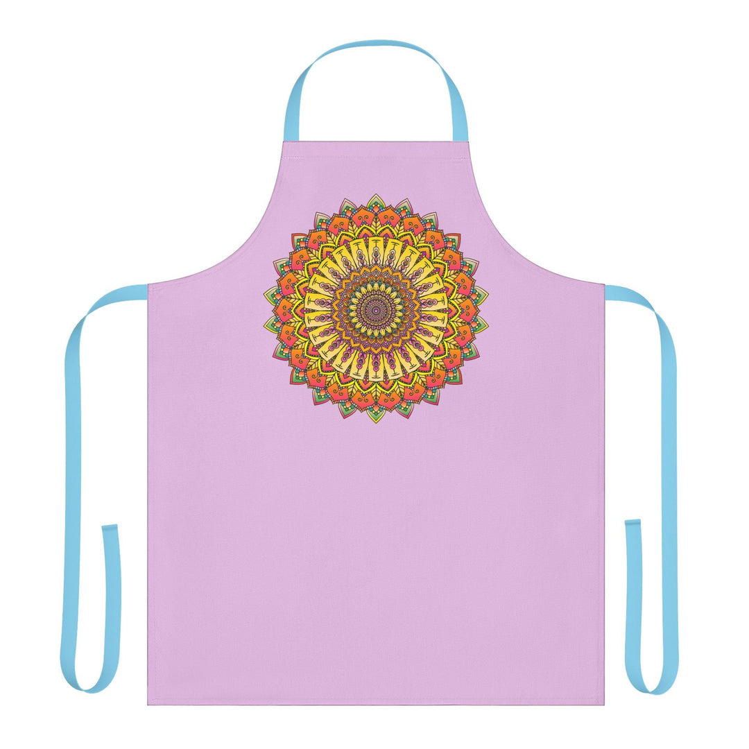 Lilac Mandala Apron - Hand Drawn Art All Over Prints - Blululi