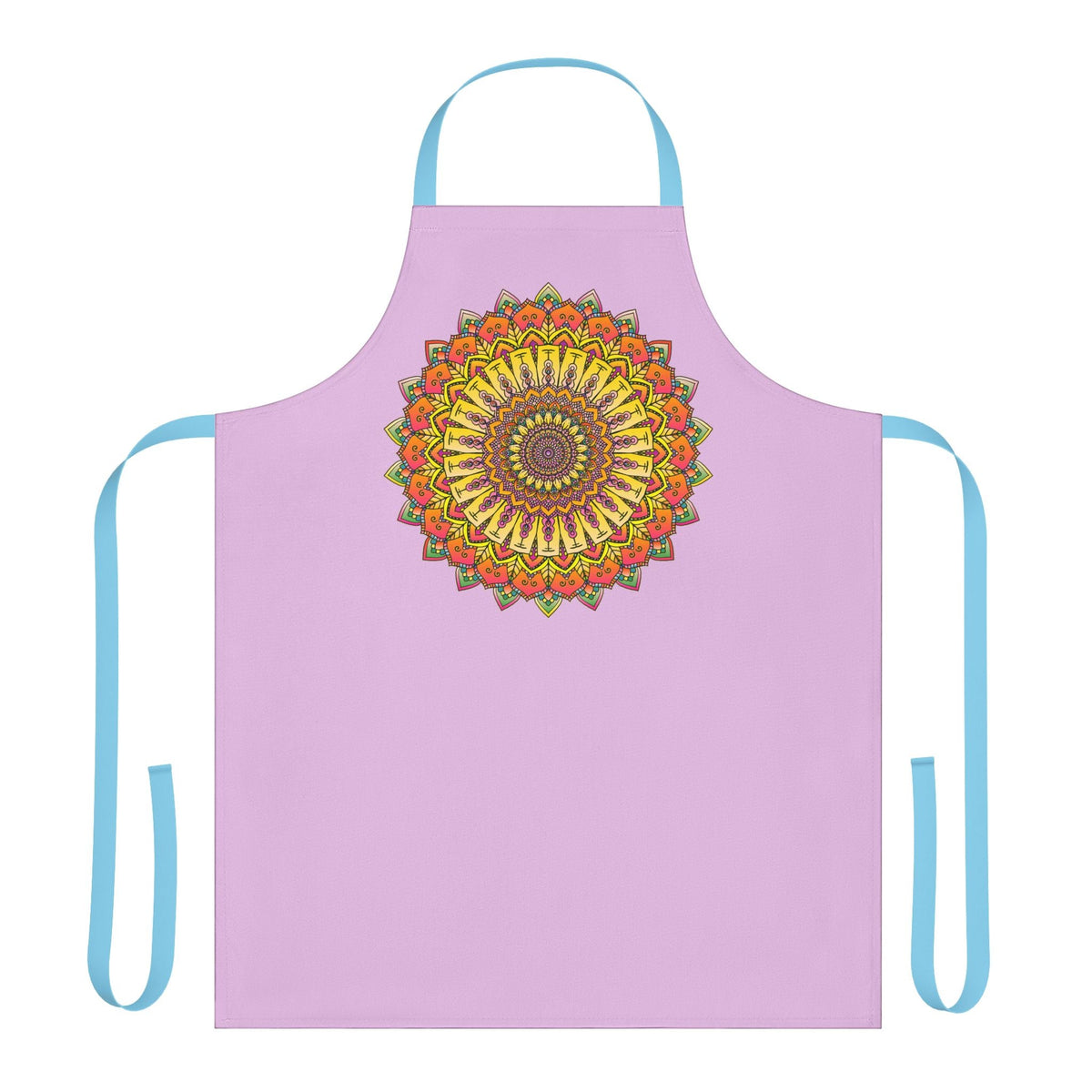Lilac Mandala Apron - Hand Drawn Art All Over Prints - Blululi