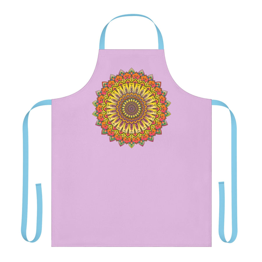 Lilac Mandala Apron - Hand Drawn Art All Over Prints - Blululi