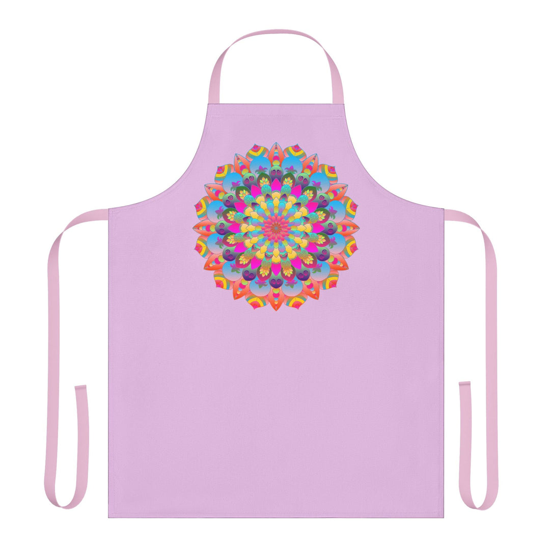 Lilac Mandala Apron - Hand Drawn Art All Over Prints - Blululi