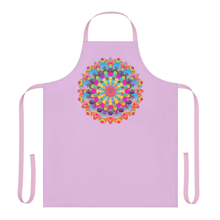 Lilac Mandala Apron - Hand Drawn Art All Over Prints - Blululi