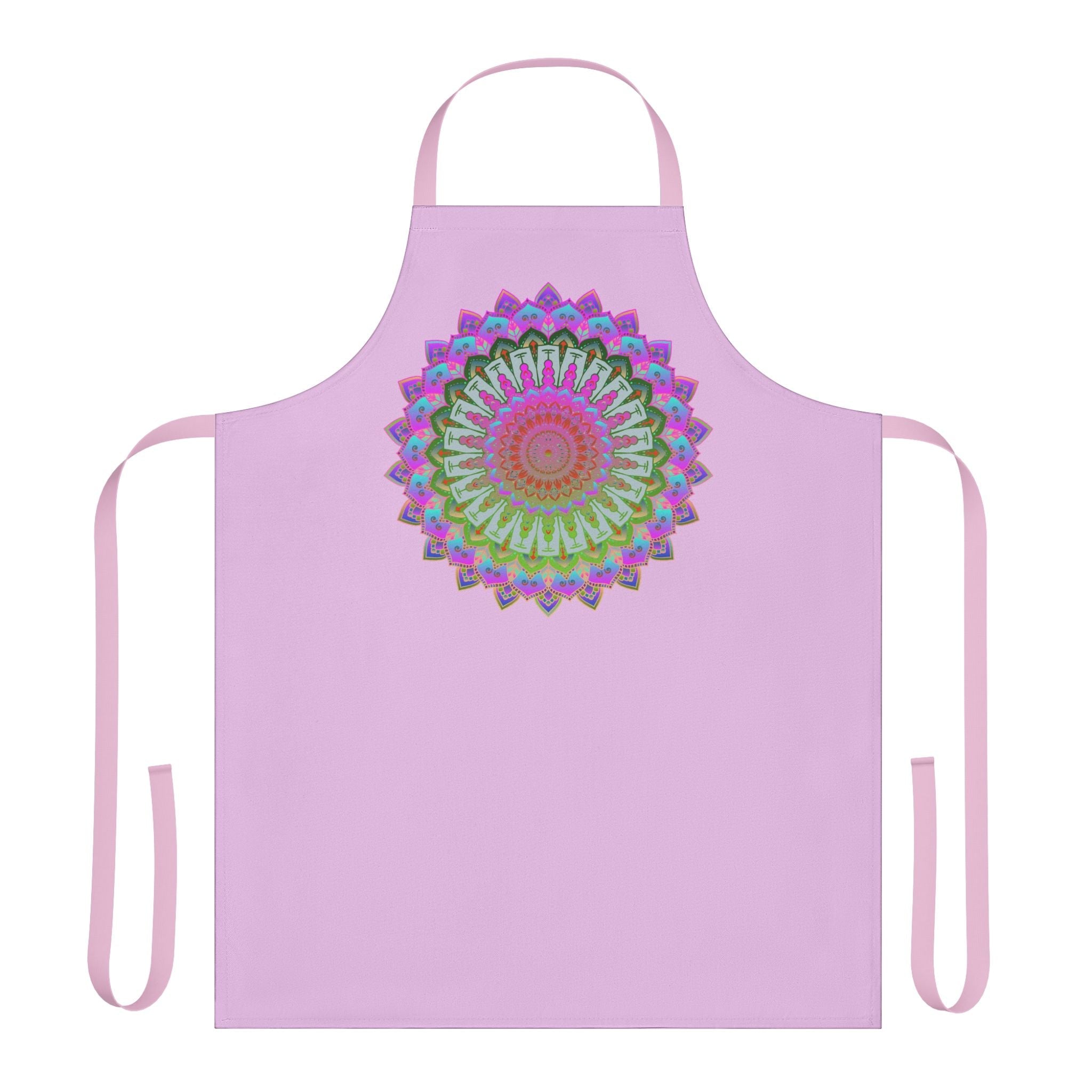 Lilac Mandala Apron - Hand - Drawn Art All Over Prints - Blululi