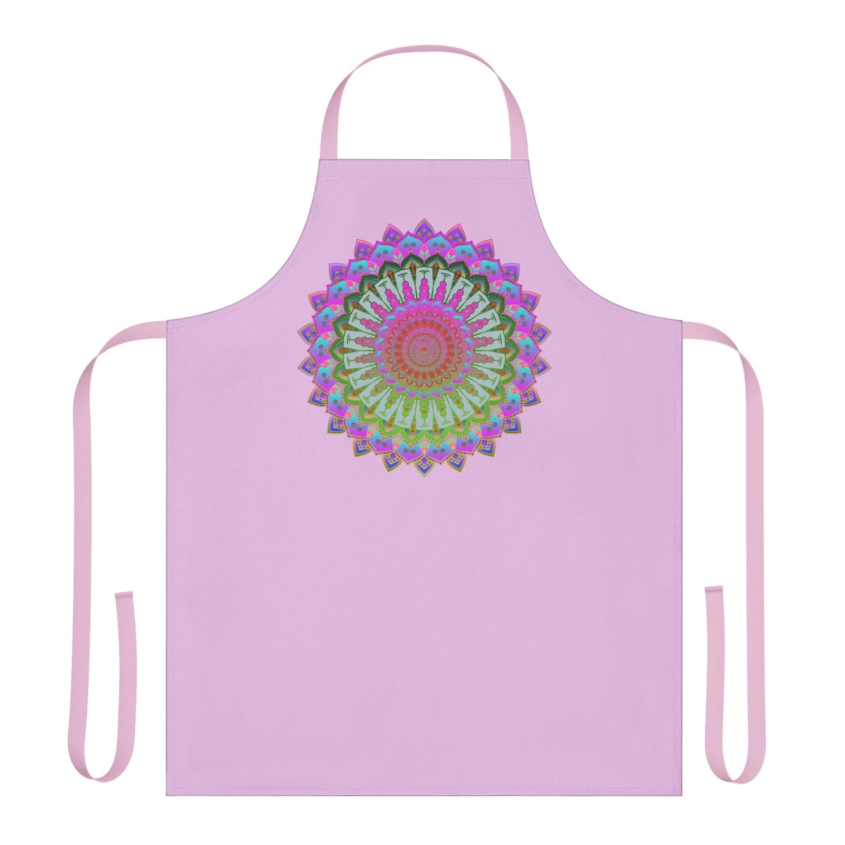 Lilac Mandala Apron - Hand - Drawn Art All Over Prints - Blululi