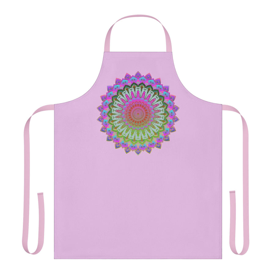 Lilac Mandala Apron - Hand - Drawn Art All Over Prints - Blululi