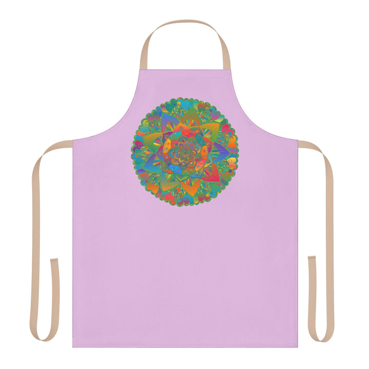 Lilac Mandala Apron - Hand Drawn Art All Over Prints - Blululi