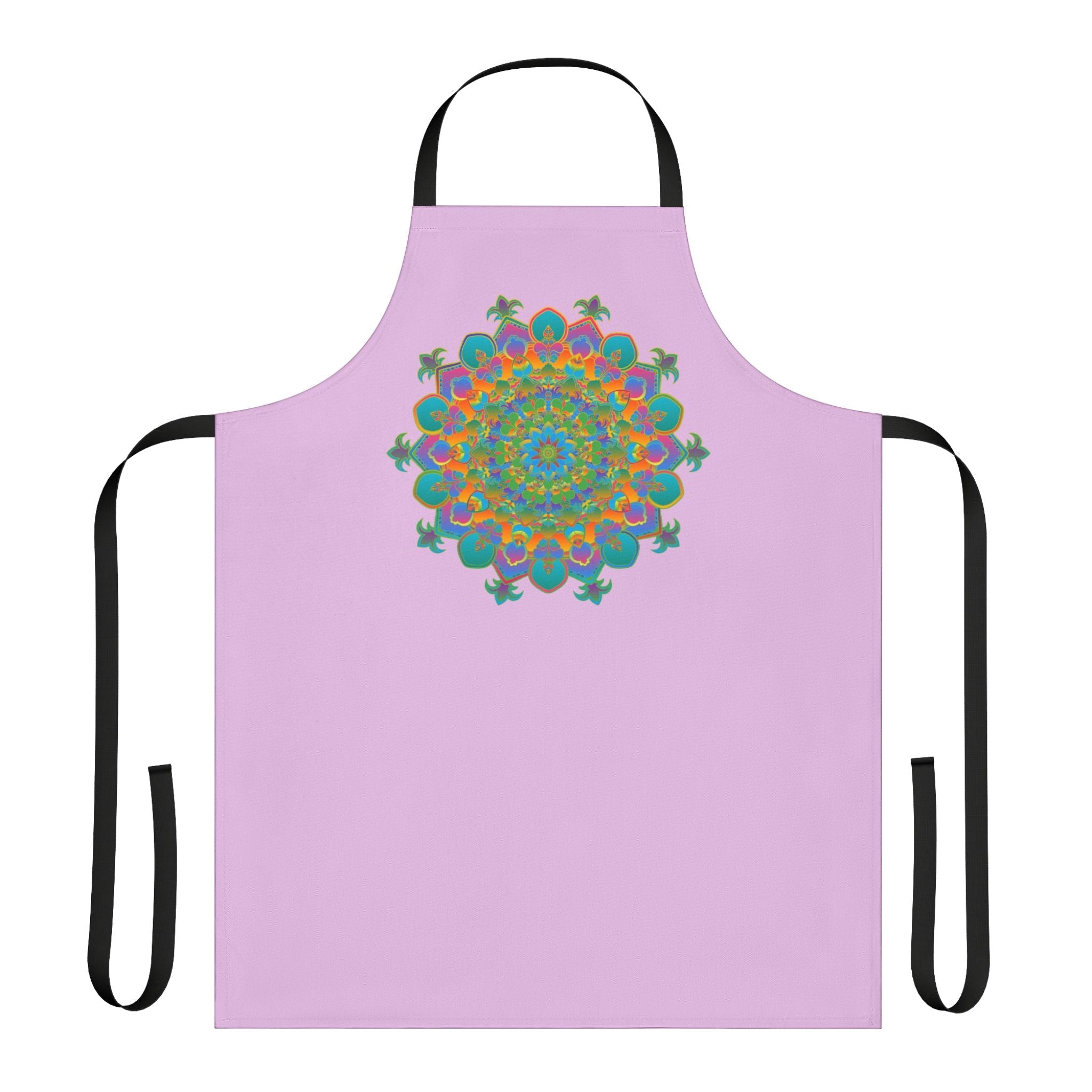 Lilac Mandala Apron - Hand - Drawn Art All Over Prints - Blululi