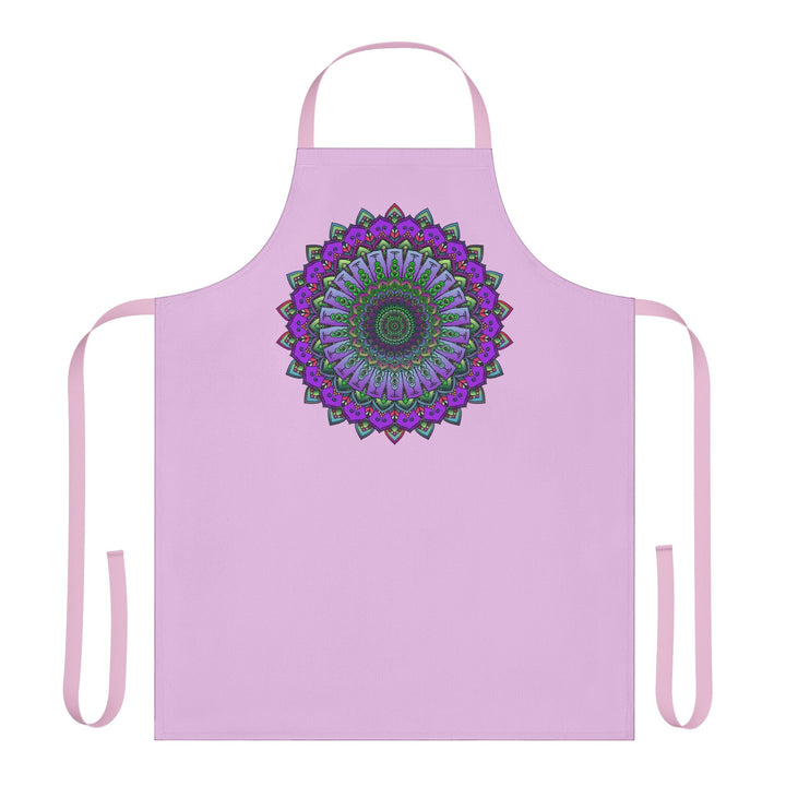 Lilac Mandala Apron - Hand Drawn Art All Over Prints - Blululi