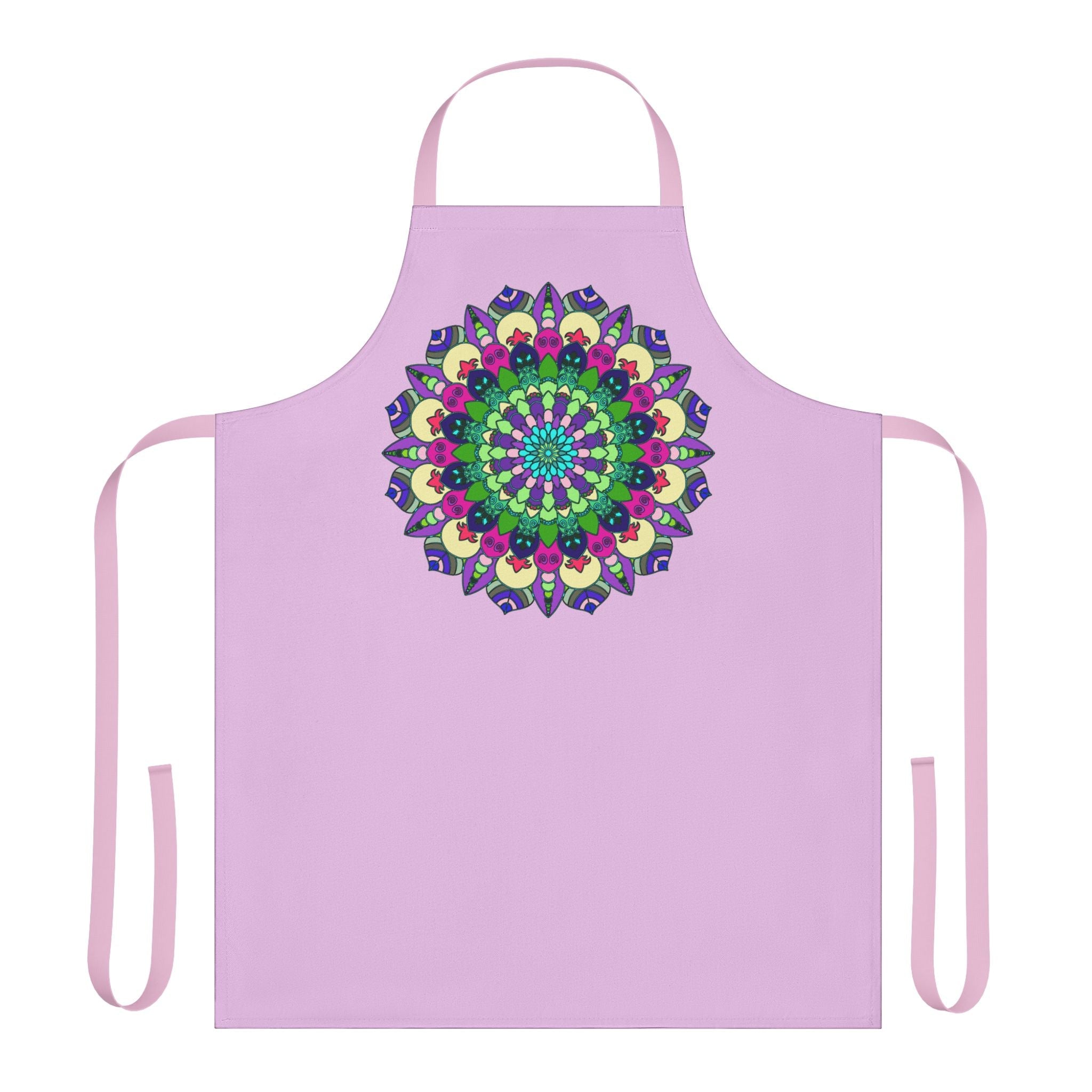 Lilac Mandala Apron - Hand Drawn Art All Over Prints - Blululi