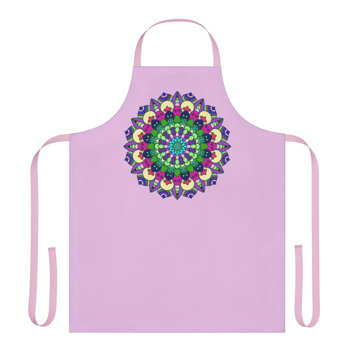 Lilac Mandala Apron - Hand Drawn Art All Over Prints - Blululi