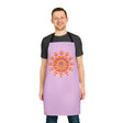 Lilac Mandala Apron - Hand - Drawn Art All Over Prints - Blululi