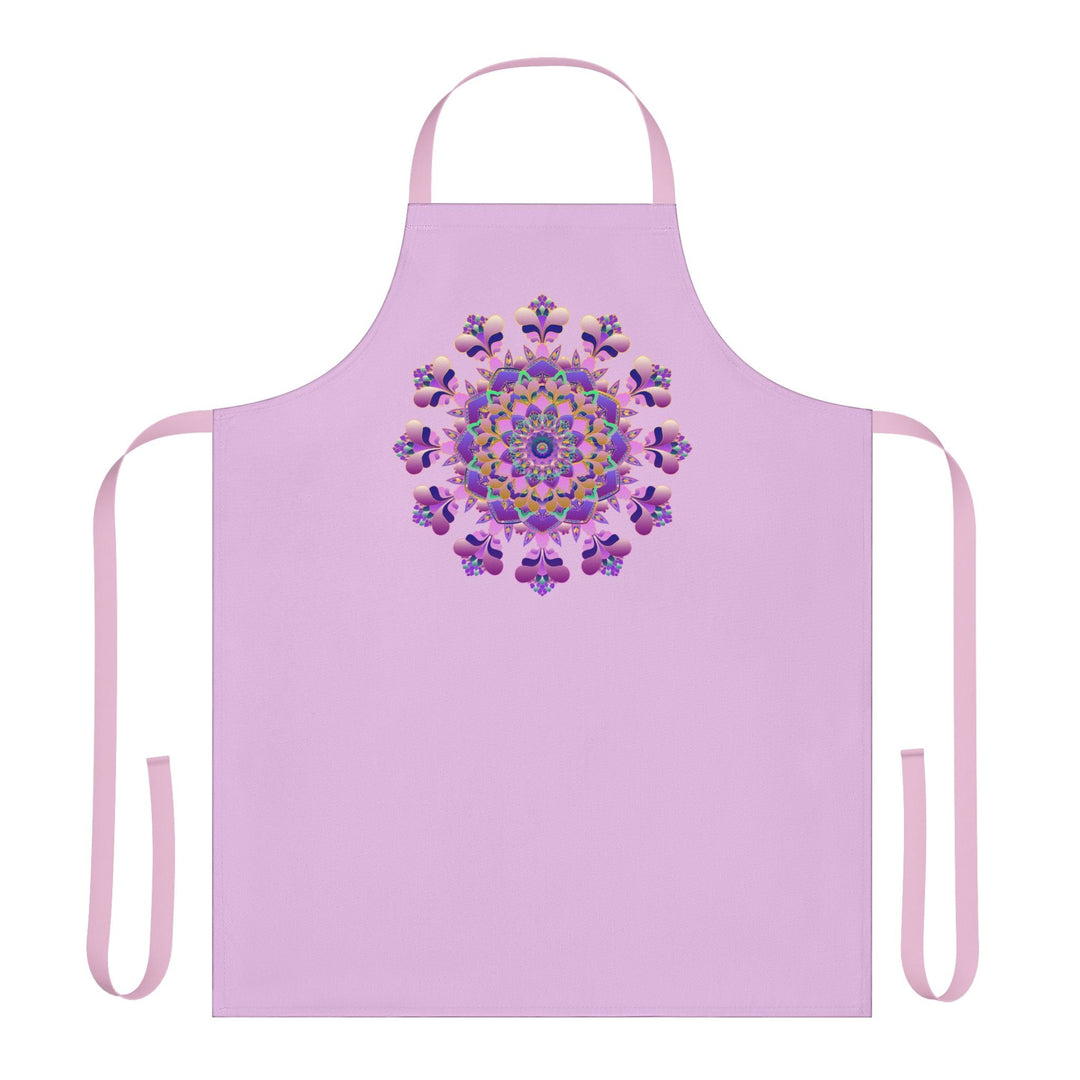 Lilac Mandala Apron - Hand Drawn Art All Over Prints - Blululi