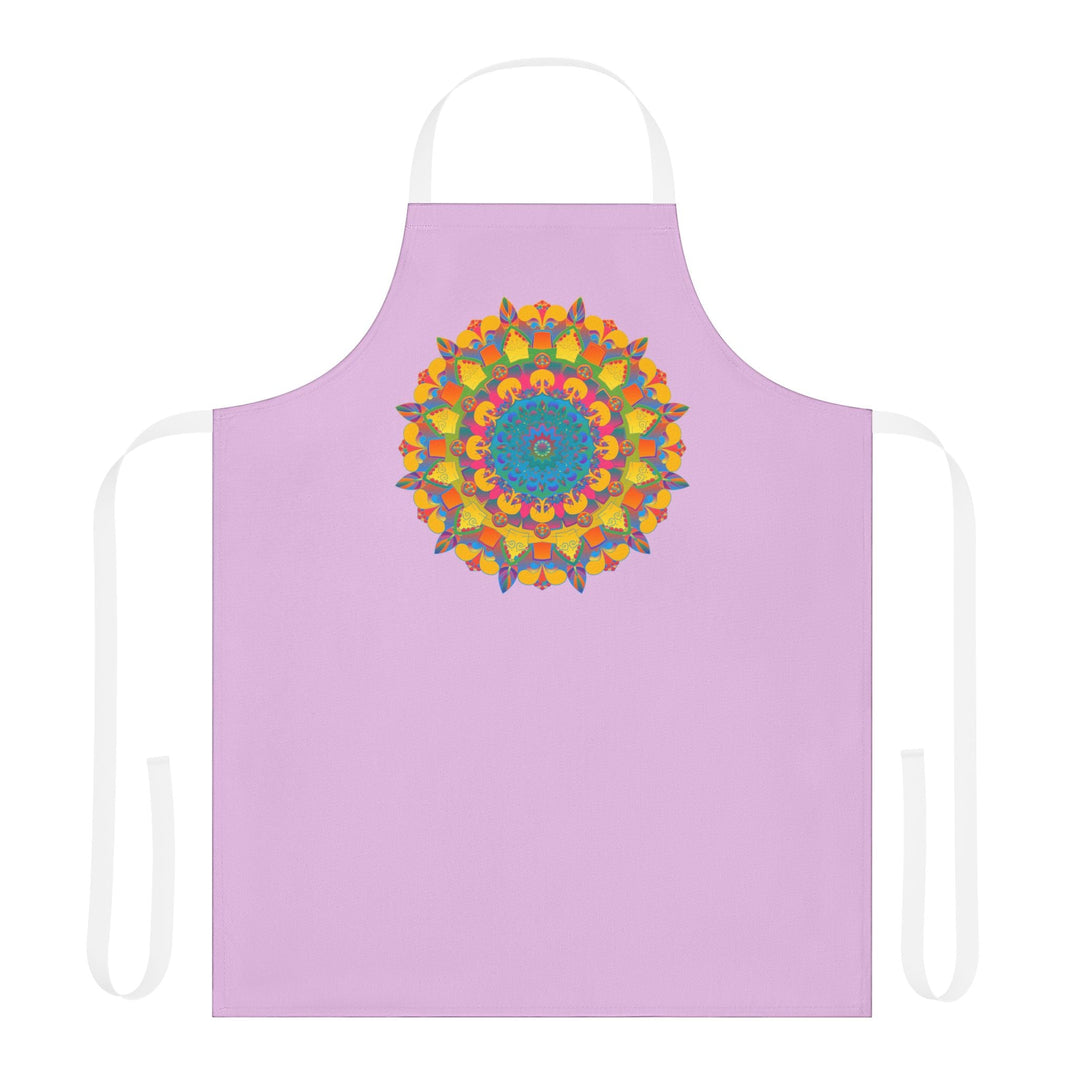 Lilac Mandala Apron - Hand Drawn Art All Over Prints - Blululi