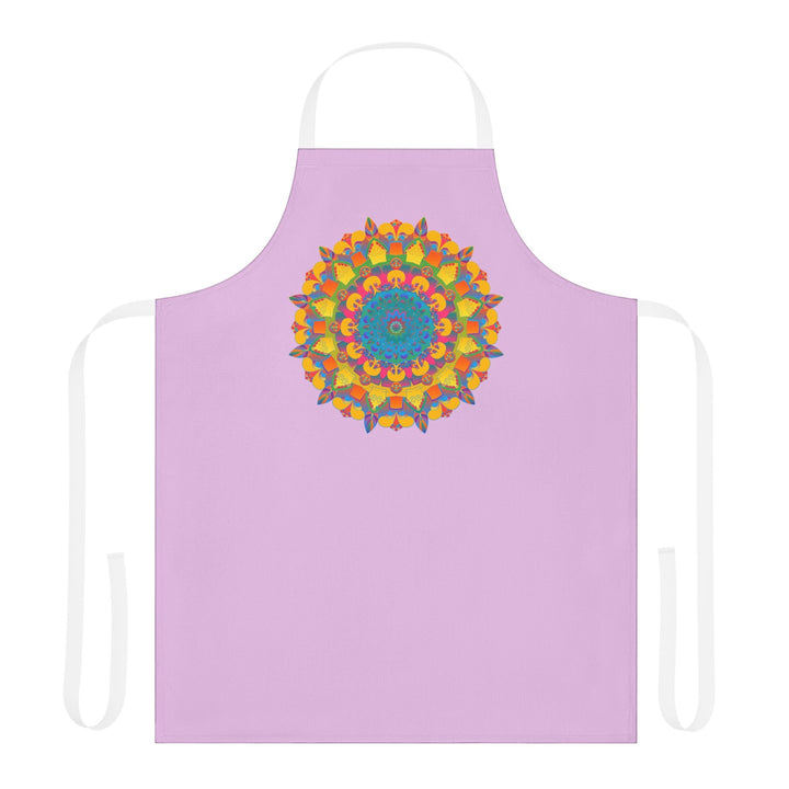 Lilac Mandala Apron - Hand Drawn Art All Over Prints - Blululi