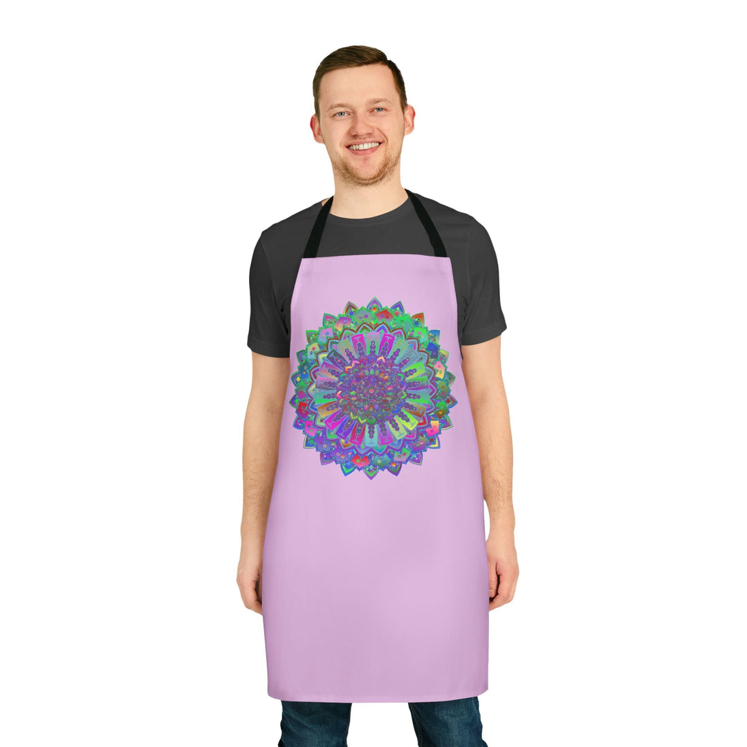 Lilac Mandala Apron - Hand Drawn Art All Over Prints - Blululi