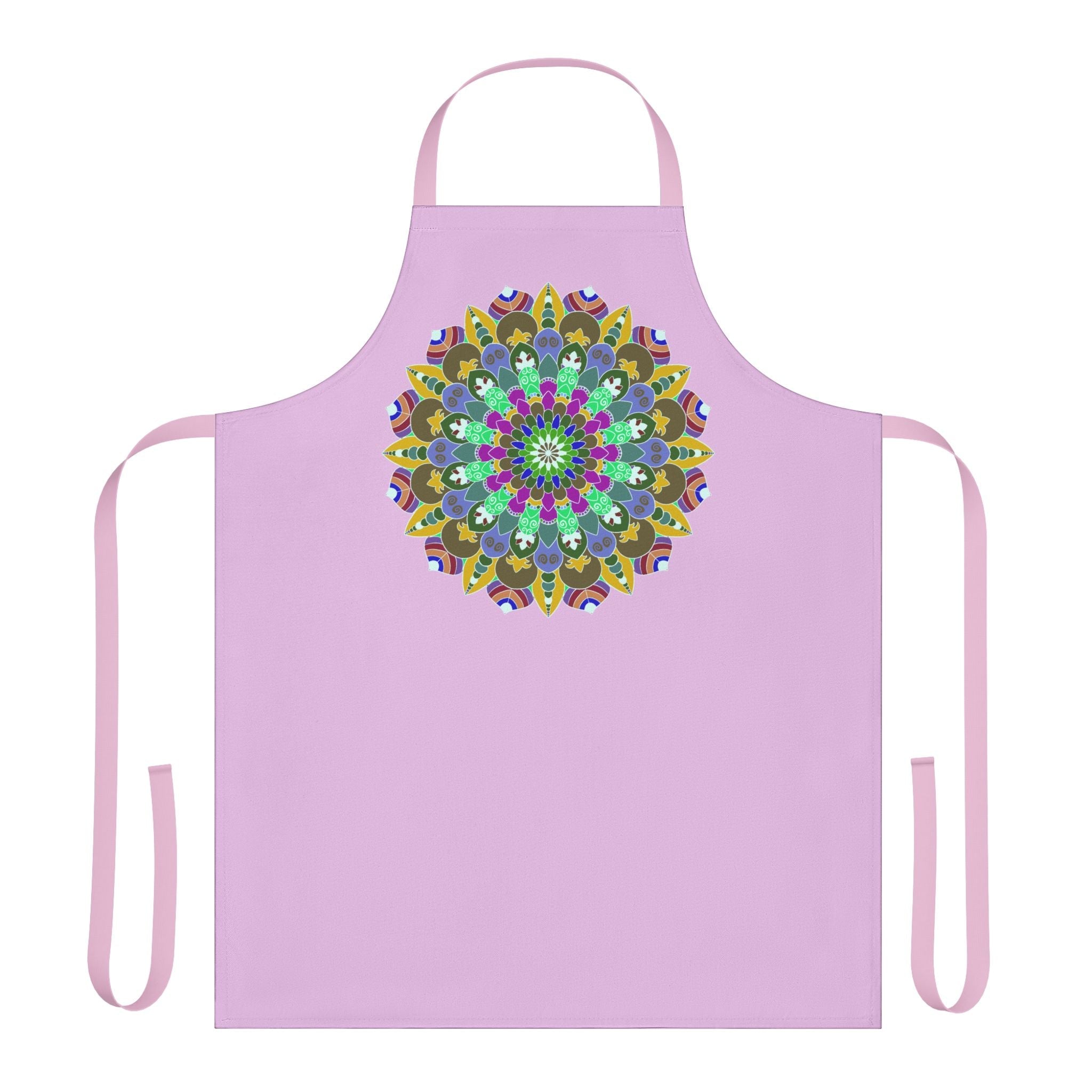 Lilac Mandala Apron - Hand Drawn Art All Over Prints - Blululi